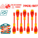 Destornilladores Aislados Punta Plana. Magnético. 50BV30. 1000V. Mango redondo. Set de 7 piezas.