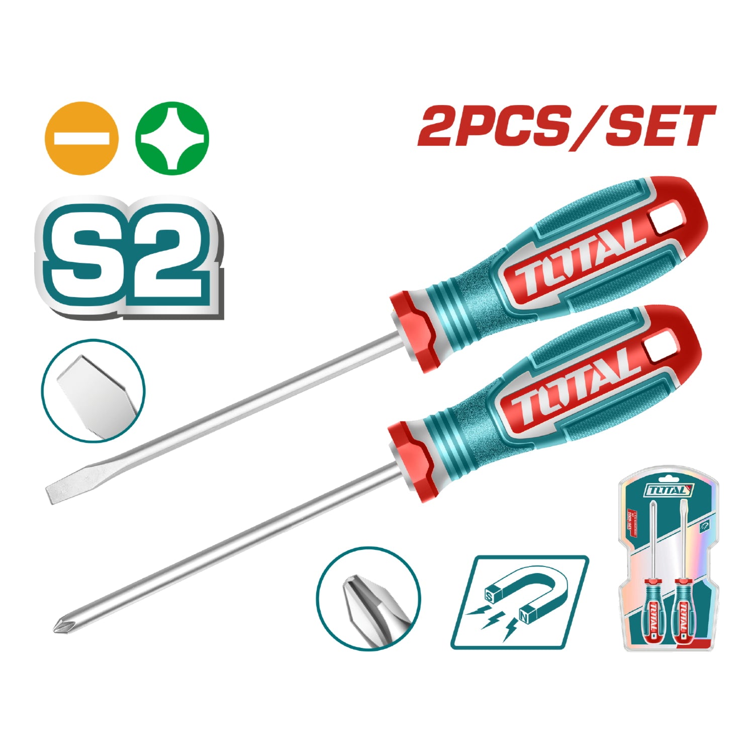Destornilladores SL6.5X6x125mm Y Ph2x6x125mm Mango Ergonómico. Punta M