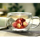 (1 pza) Taza de vidrio doble pared.