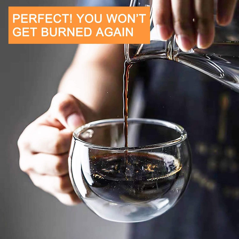 (1 pza) Taza de vidrio doble pared.