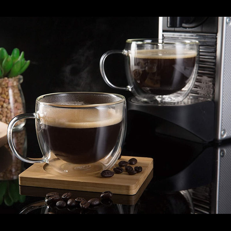 (1 pza) Taza de vidrio doble pared.