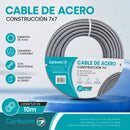 Guaya De Acero Inoxidable 304. Cable Metálico 7x7 de 0.0632 kg/m Para Tensar Y Sujetar (4mmx10m)
