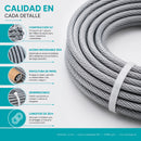 Guaya De Acero Inoxidable 304. Cable Metálico 7x7 de 0.0158 kg/m Para Tensar Y Sujetar (2mmx20m)