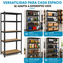 Estantería Metálica de 5 Repisas Ajustables (180x90x40cm). Estante Organizador de Acero con Capacidad de 175Kg por Nivel.