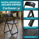 Silla Plegable  de Plástico y Hierro Portátil Impermeable. Ideal para Hogar, Negocios y Eventos. Capacidad 100 kg (48x42x73.5 cm) Color Negro