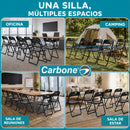 Silla Plegable  de Plástico y Hierro Portátil Impermeable. Ideal para Hogar, Negocios y Eventos. Capacidad 100 kg (48x42x73.5 cm) Color Negro