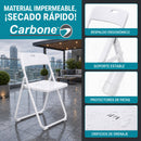 Silla Plegable  de Plástico y Hierro Portátil Impermeable. Ideal para Hogar, Negocios y Eventos. Capacidad 100 kg (48x42x73.5 cm) Color Blanco
