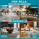 Silla Plegable  de Plástico y Hierro Portátil Impermeable. Ideal para Hogar, Negocios y Eventos. Capacidad 100 kg (48x42x73.5 cm) Color Blanco