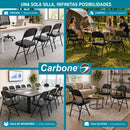 Silla Plegable Carbone Negra Acolchada de Acero con Cuero Sintético Portátil para Hogar, Oficina, Eventos y Negocios (46x 46x79 cm)