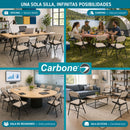 Silla Plegable Carbone Beige Acolchada de Acero con Tejido Tipo Lino Portátil para Hogar, Oficina, Eventos y Negocios (46x 46x79 cm)