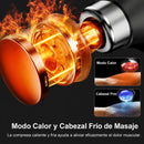 Pistola de Masaje Muscular Recargable USBC 1500 mAh y 7.4V con terapia Calor y Frío. Masajeador Eléctrico Corporal Ajustable de 9 Velocidades y 10 Cabezales (43x11cm)