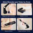 Pistola de Masaje Muscular Recargable USBC 1500 mAh y 7.4V con terapia Calor y Frío. Masajeador Eléctrico Corporal Ajustable de 9 Velocidades y 10 Cabezales (43x11cm)