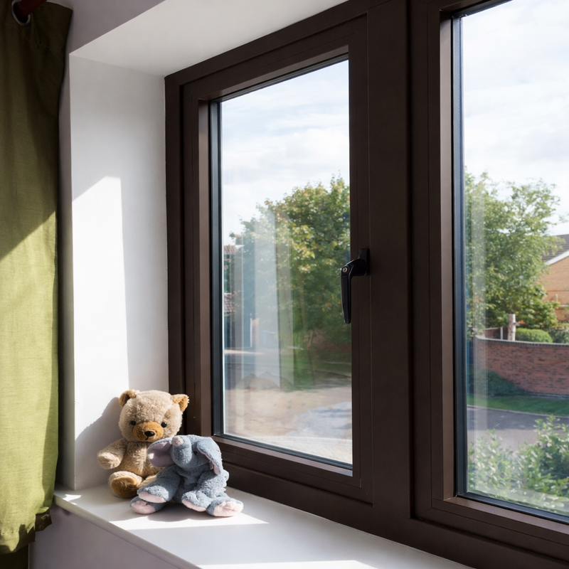 Perfil UPVC Pilastra travesaño apertura Externa 60mm Serie abatible UPView Carbone Espesor 2.5mm Largo 5.85m Color Blanco Microtexturizado