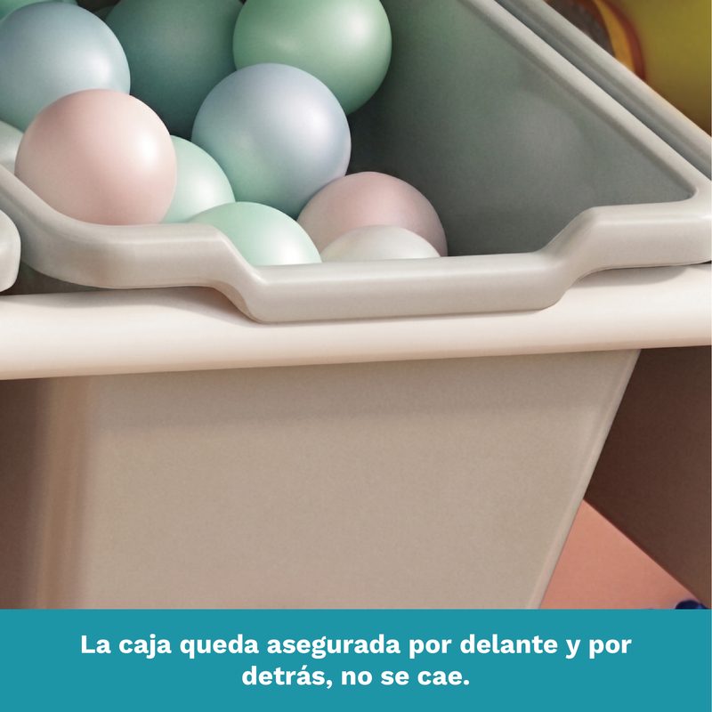 Estantería Organizador de Juguetes 9 Compartimentos con Ruedas y Estructura Metálica y Plástico. Color Macaron (84x30x75cm)