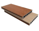 Deck WPC piso exteriores dual color Marron Teca y Marron claro por el otro lado 23x140x2900mm