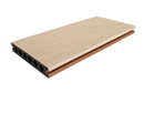 Deck WPC piso exteriores dual color Marron Teca y Marron claro por el otro lado 23x140x2900mm