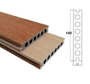 Deck WPC piso exteriores dual color Marron Teca y Marron claro por el otro lado 23x140x2900mm