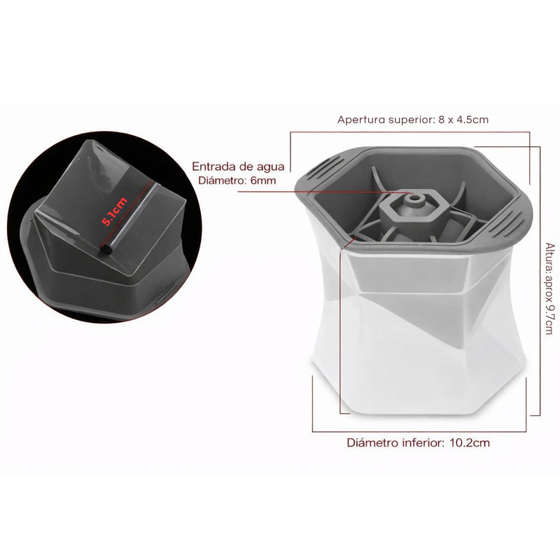 Molde Para Cubos Hielo De Silicona de 2" (5.1cm) de De Grado Alimenticio Libre De BPA. (2 Unds)