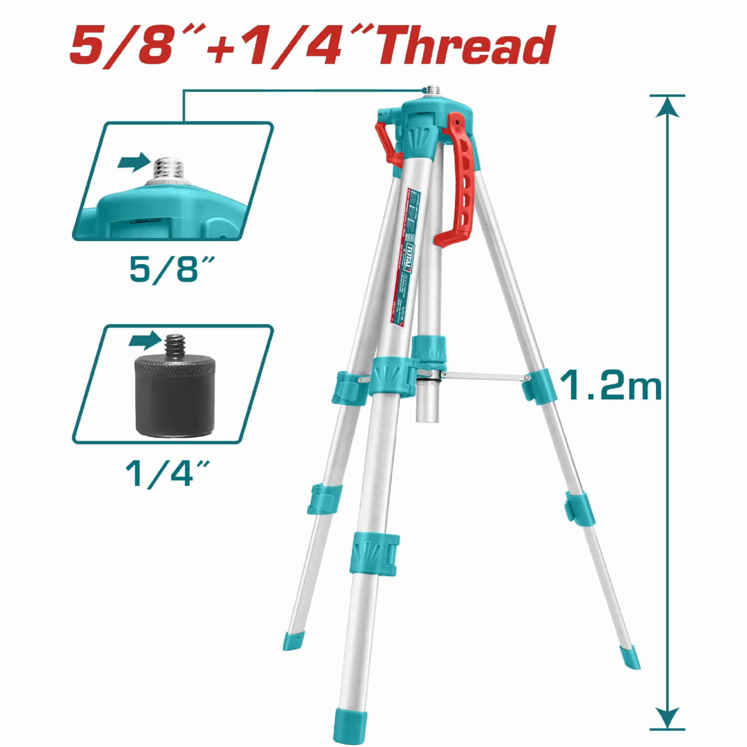 Trípode de Aluminio 1/2m. Tuerca 5/8” y 1/4”