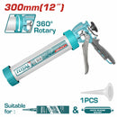 Pistola calafateadora de silicon de 12" PARA SALCHICHA Y TUBO 2 EN 1 aluminio 305x54mm. Alta calidad