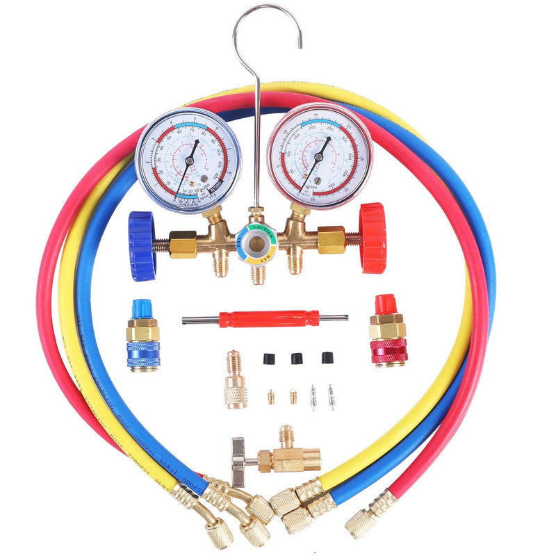 Manometros diagnostico de freon para refrigerantes R134A, R12, R22,  R404A/R502.