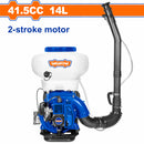 Fumigadora de espalda motorizada. 2 Tiempos de 41.5cc (2.13KW). Capacidad de 14L Rociador Portátil.