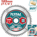 Disco corte madera 185mm(7-1/4") 60T,arbor:20mm Reduction ring:16mm