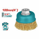 Disco de alambre 4" con rosca 5/8" 11 UNC. Diametro alambre 0.3 mm.