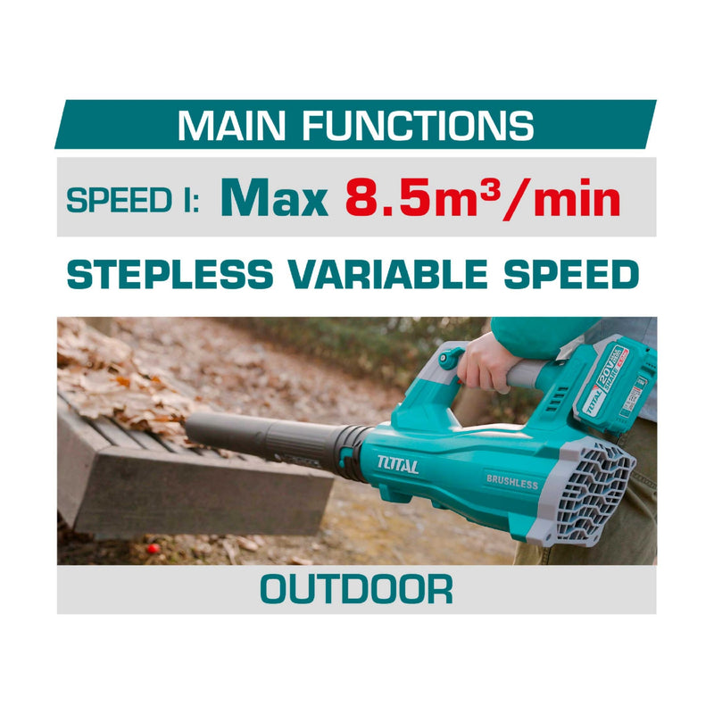 Soplador de batería 20V inalámbrico de iones de litio (SIN CARBONES)