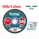 Disco de Corte para metal Abrasivo. Medida:  125 mm (5") X 1.2 mm (3/64") X 22.2 mm (7/8").