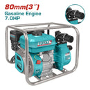 Bomba Agua A Gasolina 7.0 HP,Salida 80Mm Diam. Flujo Max. 1000L/Min(Lift 32M)