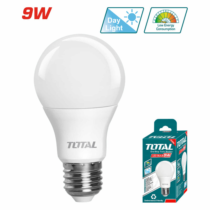 Bombillo led E27 9W luz blanca 6500K 15000 horas vida. Voltaje:110-120V~60Hz Chip led de alta calida