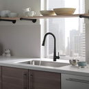 Grifo de fregadero. Color negro. Acero inoxidable. Pluma llave para fregador de cocina. Cuello cisne.