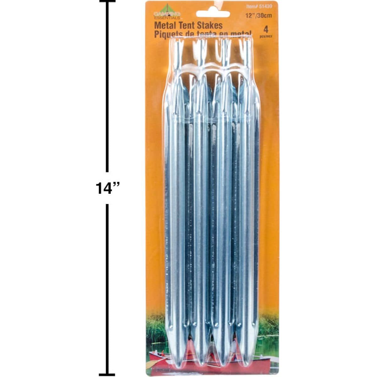 Estacas De Metal Para Tienda De Campaña Carpa, 4Pk-12 "