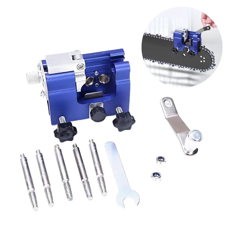 Afilador de Motosierras Manual. Herramienta Afiladora de Cadenas con 5 Cabezales.