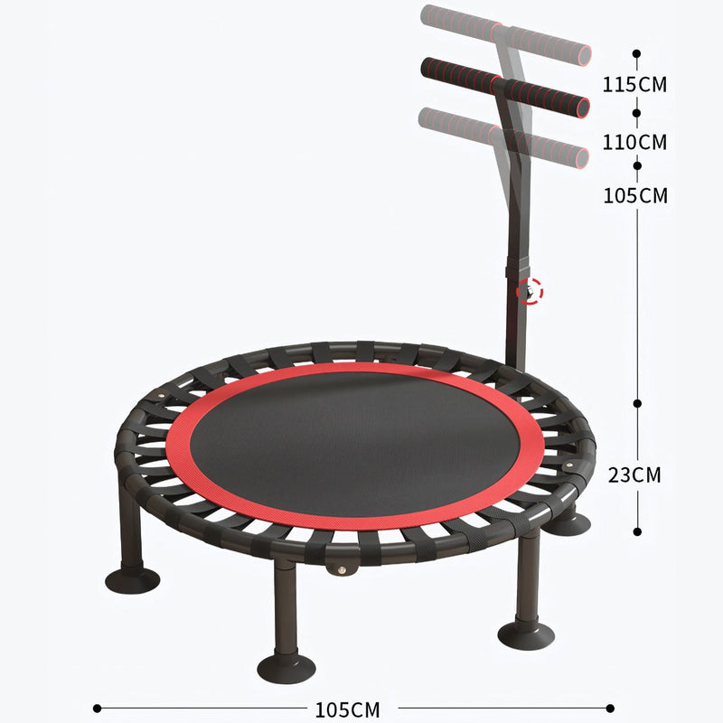 Trampolín de Fitness Profesional Plegable – 105 cm de Diámetro con Barra Ajustable. Ideal para ejercicios en casa.