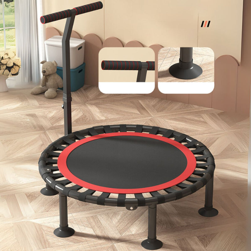Trampolín de Fitness Profesional Plegable – 105 cm de Diámetro con Barra Ajustable. Ideal para ejercicios en casa.