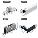 Puertas fantasmas Ghost Doors Riel Oculto con Amortiguación para Puerta Corrediza madera 60 kg. Kit Profesional de Guías para Puerta Corrediza sin Riel en Piso.