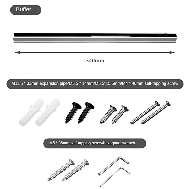 Puertas fantasmas Ghost Doors Riel Oculto con Amortiguación para Puerta Corrediza madera 60 kg. Kit Profesional de Guías para Puerta Corrediza sin Riel en Piso.