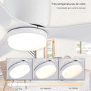 Abanico De Techo Con Lámpara. 3 tonos De Luz. 52" Ventilador Con Control Remoto. Fan 110V Color Blanco
