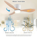 Abanico De Techo Con Lámpara. 3 tonos De Luz. 52" Ventilador Con Control Remoto. Fan 110V Color madera