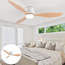 Abanico De Techo Con Lámpara. 3 tonos De Luz. 52" Ventilador Con Control Remoto. Fan 110V Color madera