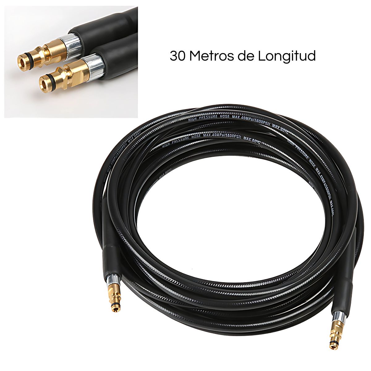 Manguera de Alta Presión de 30 Metros para Hidrolavadora. 5800 PSI.