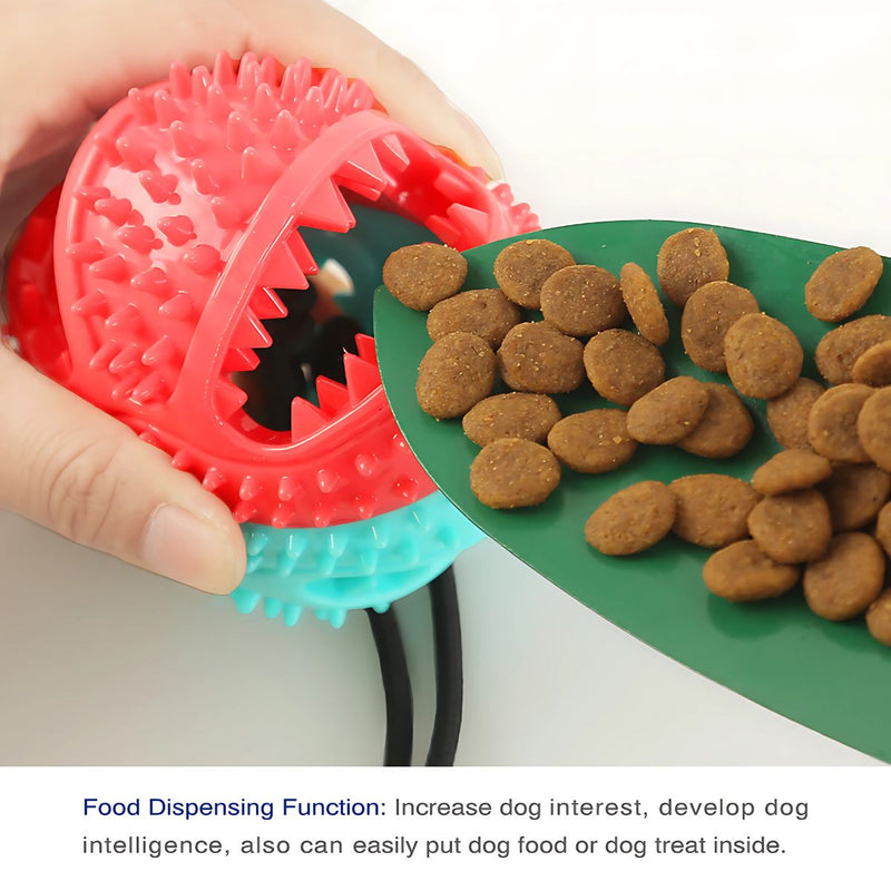 Juguete para Perros con Ventosa, Dispensador de Comida y Limpieza Dental. Pelota para mascotas.