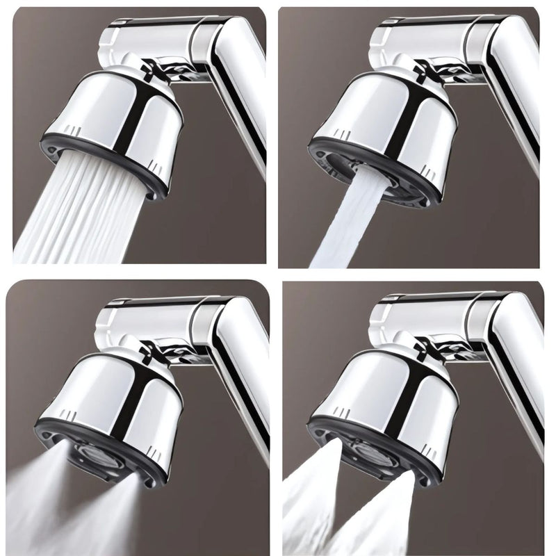 Grifo flexible movible Para Fregador De Cocina con Ducha Multichorro y Agua Caliente/Fría. Llave Con Acabado Cromado. Pluma.