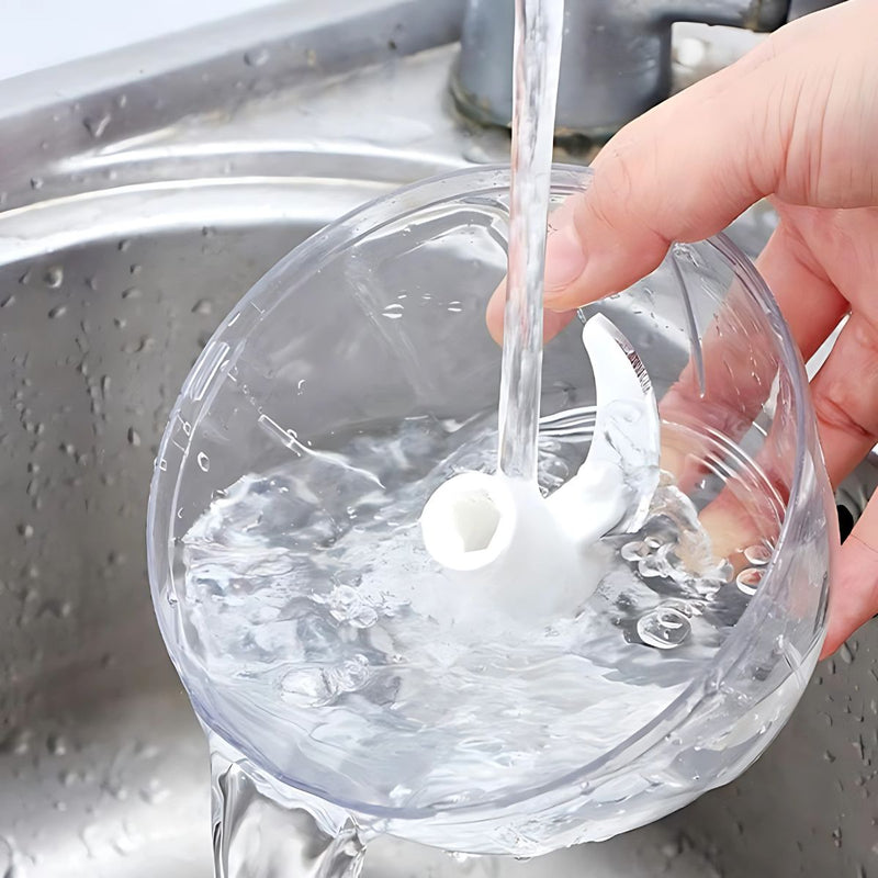 Procesador de Alimentos Manual por Cuerda. Mini picador manual de 3 cuchillas. Tritura Ajo, Verduras y Frutas.