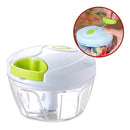 Procesador de Alimentos Manual por Cuerda. Mini picador manual de 3 cuchillas. Tritura Ajo, Verduras y Frutas.