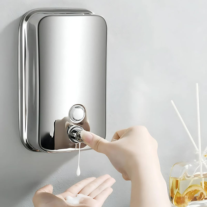 Dispensador De Jabón Líquido pared 1000ml Acero Inoxidable.