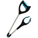 Picker Pinza Extensible para Alcanzar Objetos Difíciles. Agarrador Multiusos con Luz LED y Cabezal Giratorio.