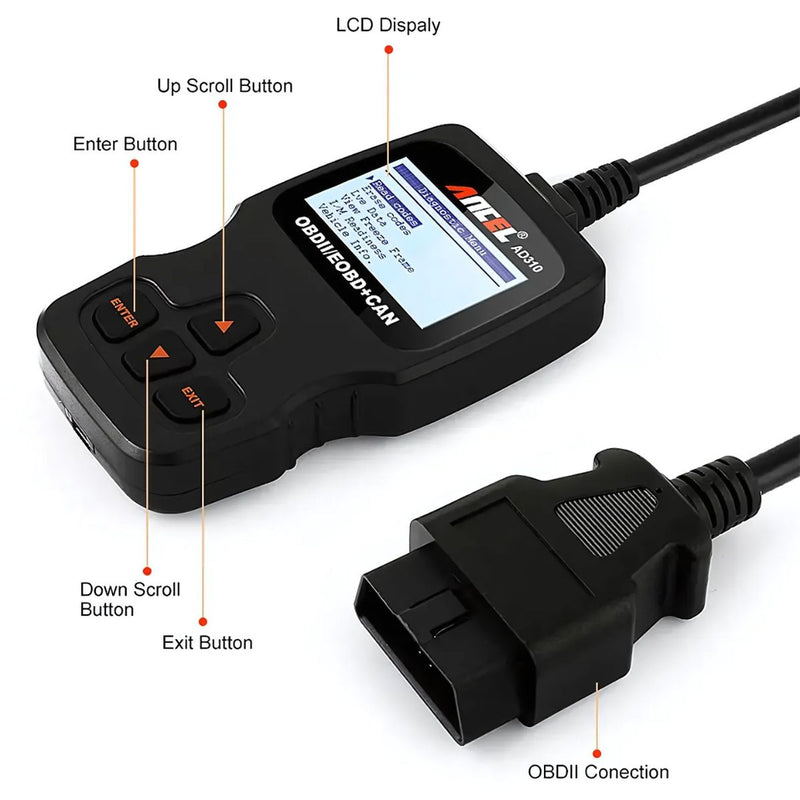Escáner OBD2 Herramienta De exploración De Diagnostico OBDII/EOBD+CAN, Escáner Detector De Fallas Para Auto. Lector de Códigos para carros.